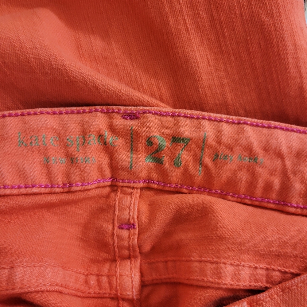 Kate Spade New York Broome Street Orange Jeans Size 27 - Picture 5 of 6